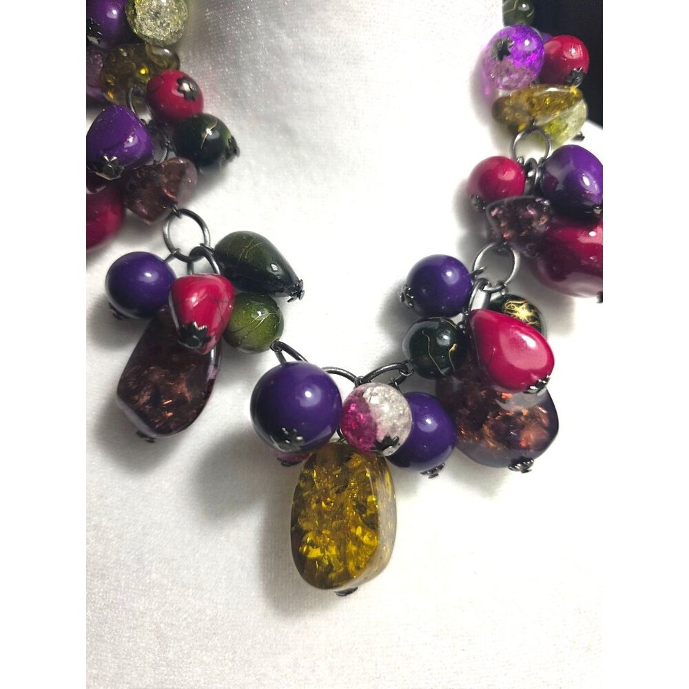 Chunky Multicolor Beaded Statement Necklace With Adjustable Chain Macys jewelry